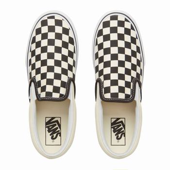 Damske Slip On Tenisky Vans Checkerboard Classic Čierne Biele VA85TIBQZ